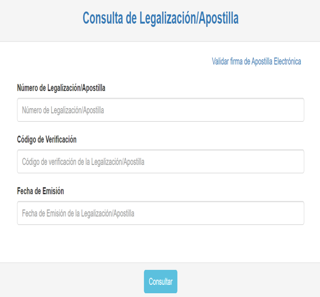 Pagina de verificacion de apostilla